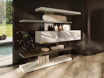 Открытая напольная книжная полка из дерева LAGO AIR 1467