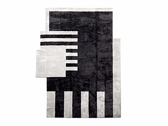 Прямоугольный шелковый ковер в стиле ERBA ITALIA Op art 