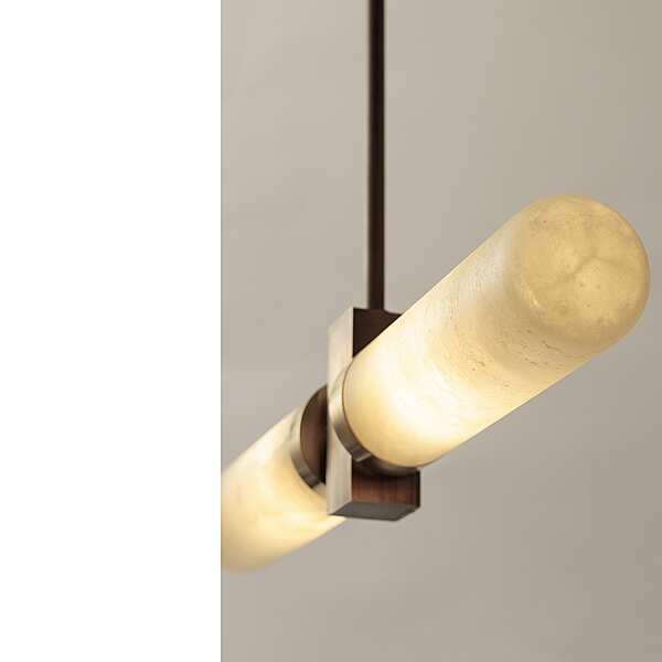 Подвеска из полированной латуни с деталями из натуральной латуни и алебастра ручной работы  SIGMA L2  7303 фабрика SIGMA L2 из Италии. Фото №6