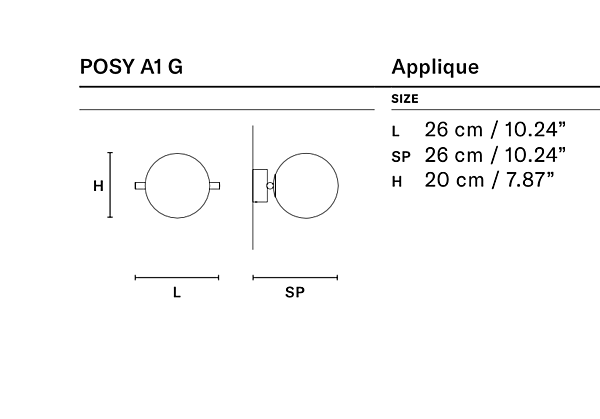 Бра Posy POSY A1 P фабрика MASIERO (EMME PI LIGHT) из Италии. Фото №2