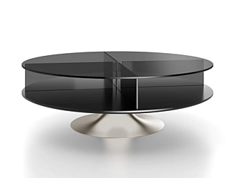 Кофейный столик круглый из стекла с поворотным механизмом F.lli ORSENIGO Girabox фабрика ORSENIGO из Италии