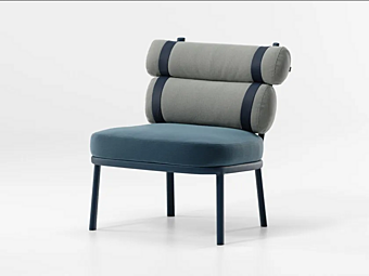 Кресло с обитой спинкой из ткани KETTAL Club Roll KS2300200