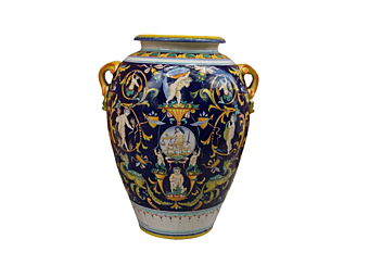 Керамическая ваза ручной работы Museo L_Antica Deruta MS/1022/52 Керамическая ваза ручной работы Museo L_Antica Deruta MS/1022/52 фабрика L'Antica Deruta из Италии