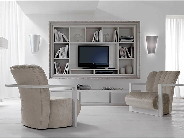 Кресло с подлокотниками обитое тканью LEON CORTEZARI 647 фабрика CORTE ZARI из Италии. Фото №3