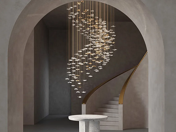 Светильник подвесной из стекла с LED подсветкой HABERDASHERY Sand & Sea . Cascading Wave фабрика HABERDASHERY из Италии. Фото №2