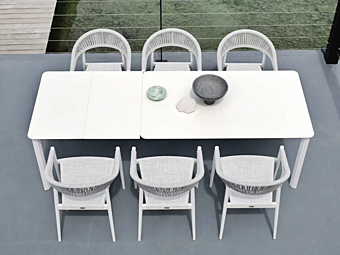 Прямоугольный садовый стол из порошково окрашенного алюминия VARASCHIN 244T1 фабрика VARASCHIN из Италии