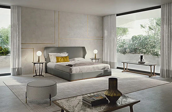 Круглый пуф из ткани с обивкой Frigerio Kevin 16604 фабрика Frigerio из Италии. Фото №5