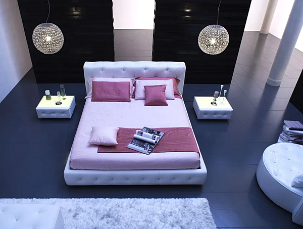 Кожаная двуспальная кровать с мягкой спинкой MitoHome Auriga фабрика MitoHome из Италии. Фото №7