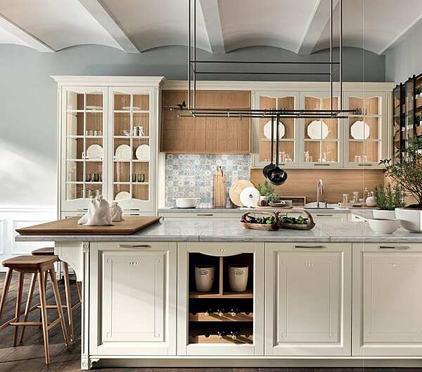 Кухня с островом из материала ASTER CUCINE  Portrait BIANCO фабрика Aster Cucine из Италии. Фото №2