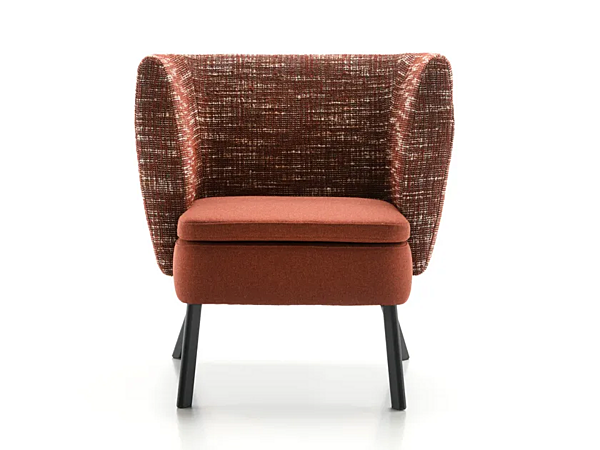 Кресло с мягкой спинкой из ткани INNOVA Imbottiti Kyo фабрика Innova Imbottiti из Италии. Фото №1