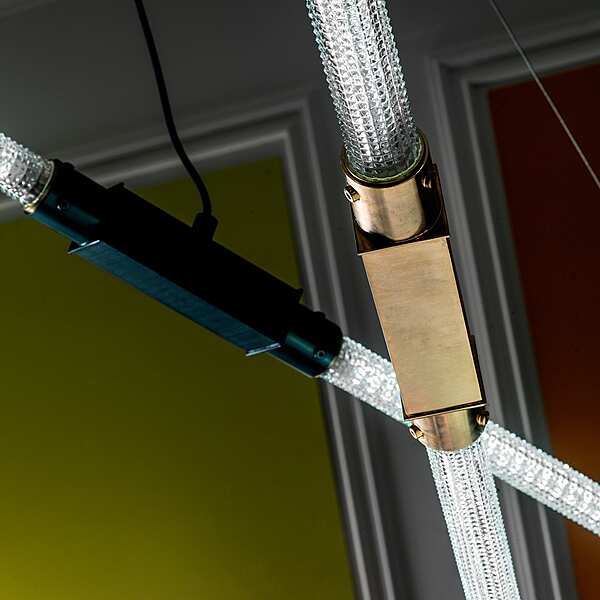 Латунная люстра с черной/оловянной отделкой и граненым Кристаллом ручной работы. SIGMA L2  7241/N фабрика SIGMA L2 из Италии. Фото №4