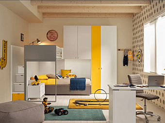Деревянный комплект спальни с мягкой спинкой MORETTI COMPACT LOFT KC507 Деревянный комплект спальни с мягкой спинкой MORETTI COMPACT LOFT KC507 фабрика MORETTI COMPACT из Италии