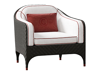 Кресло с подлокотниками из дерева и ткани обитая спинка CPRN HOMOOD OD1032 фабрика CPRN HOMOOD из Италии