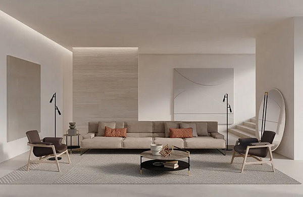 Круглый низкий кофейный столик из дерева Frigerio Kevin 16612 фабрика Frigerio из Италии. Фото №4