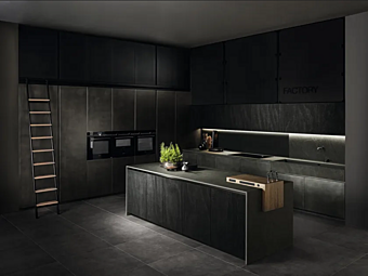 Кухня с островом без ручек из материала ASTER CUCINE Factory REWRITING