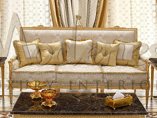 Диван с обитой спинкой на три места из ткани MODENESE GASTONE 14455 фабрика MODENESE GASTONE из Италии. Фото №1