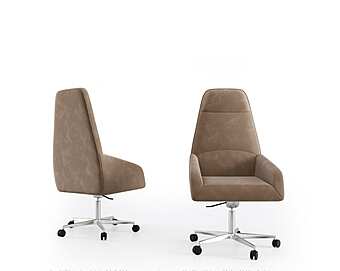 Кресло офисное с обивкой из кожи BIZZOTTO ITALIA Plume 6117C