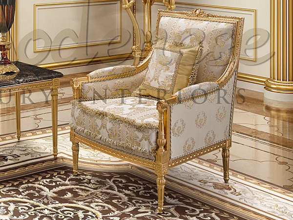 Кресло с обитой спинкой из ткани MODENESE GASTONE 14457 фабрика MODENESE GASTONE из Италии. Фото №1