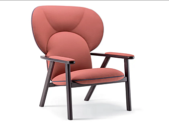 Кресло с обитой спинкой и подлокотниками из ткани BROSS PEGGY 1431 фабрика BROSS из Италии