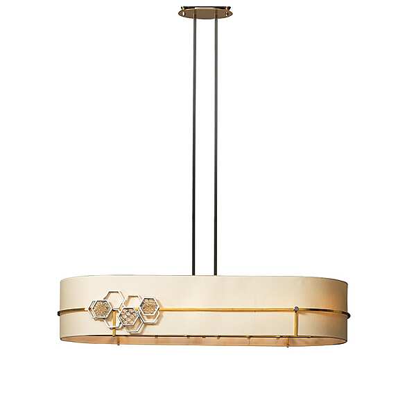 Овальная латунная люстра с отделкой из коричневого золота и матового никеля с аппликациями из стекла ручной работы  SIGMA L2  7285 фабрика SIGMA L2 из Италии. Фото №1