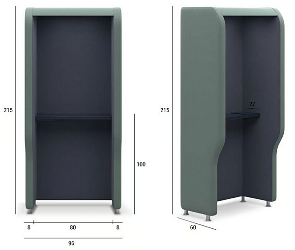 Акустическая телефонная будка из ткани MAJI системы Adrenalina MAJI PLAINFreestanding phone booth фабрика ADRENALINA из Италии. Фото №4