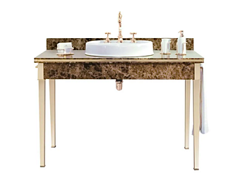 Консольная раковина из темного мрамора Emperador Gentry Home Lancaster 3080 фабрика Gentry Home из Италии