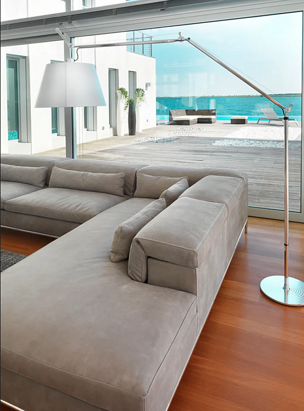 Секционный кожаный диван с мягкой спинкой и шезлонгом GYFORM Planet фабрика Gyform из Италии. Фото №3