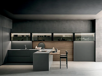 Деревянная кухня с островом MODULNOVA Light Kitchen фабрика Modulnova из Италии