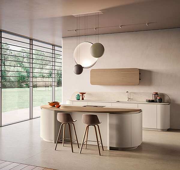 Современная кухня с островом ASTER CUCINE Domina Noce Blade Opaco фабрика Aster Cucine из Италии. Фото №2