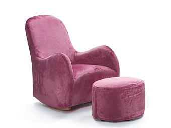 Кресло-качалка из дерева с мягкой спинкой GIOVANNETTI Gongolo фабрика GIOVANNETTI из Италии