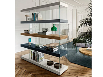 Секционный книжный шкаф из дерева LAGO AIR 0559