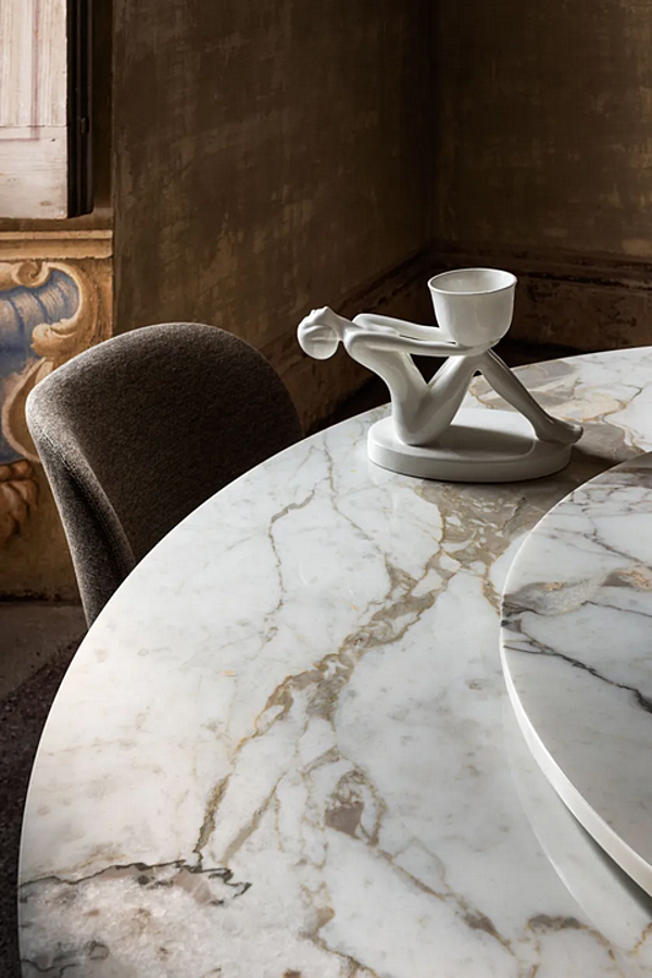 Круглый мраморный стол с латунной основой GHIDINI1961 Merlino фабрика GHIDINI1961 из Италии. Фото №8