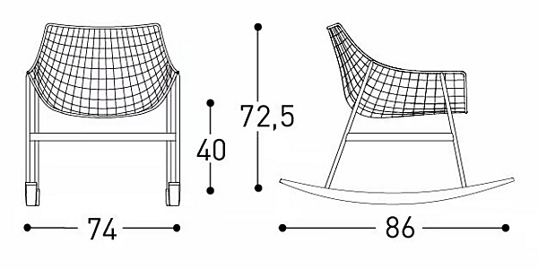 Кресло-качалка из стали с мягкой спинкой VARASCHIN Rocking Garden Summer Set 2426C, 2426E фабрика VARASCHIN из Италии. Фото №5