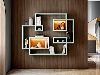 Секционный книжный шкаф из дерева LAGO Lagolinea 1223 фабрика LAGO из Италии