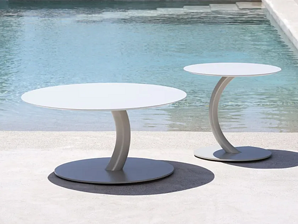 Круглый стальной садовый боковой столик VARASCHIN Flexion 25170 фабрика VARASCHIN из Италии. Фото №1
