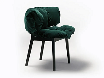 Кресло с обивкой из зеленого бархата Edra BLV010