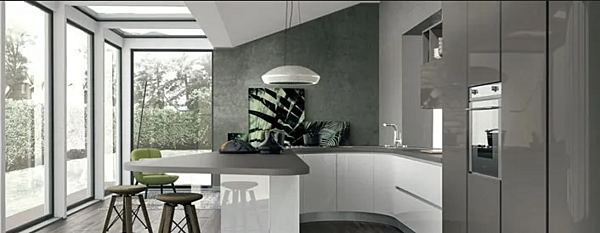 Кухня с островом из материала LUBE CUCINE  Clover 01 фабрика LUBE CUCINE из Италии. Фото №5