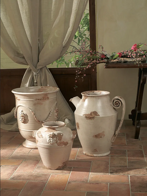 Керамический горшок для растений Arcaica L_Antica Deruta AC/1145/C/45/B, AC/1145/C/45/G, AC/1145/C/45/W, AC/1145/C/45/Y фабрика L'Antica Deruta из Италии. Фото №5