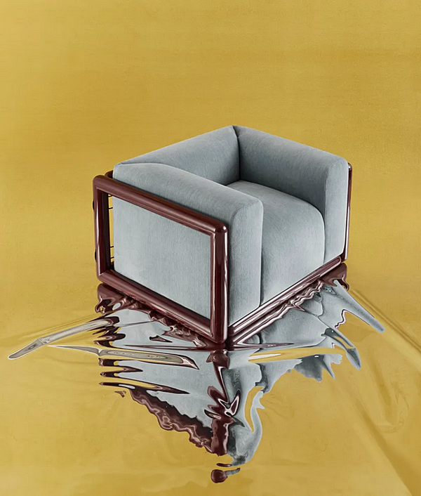 Кресло с подлокотниками из ткани CASSINA Cornaro фабрика CASSINA из Италии. Фото №3