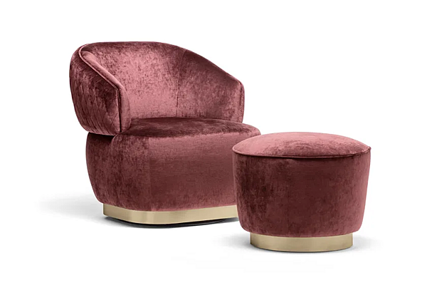 Обитый круглый пуф Sophie из ткани OPERA CONTEMPORARY Sophie 40324 фабрика OPERA CONTEMPORARY из Италии. Фото №2