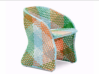 Кресло с подлокотниками из синтетического волокна VARASCHIN Maat 2370 фабрика VARASCHIN из Италии