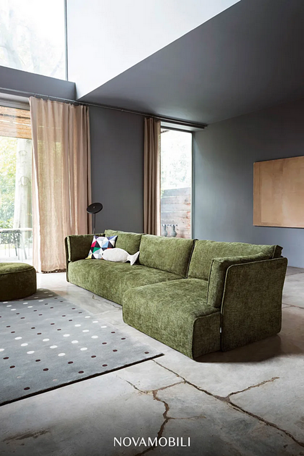Модульный диван с мягкой спинкой из ткани NOVAMOBILI SMUK SOFA фабрика NOVAMOBILI из Италии. Фото №2
