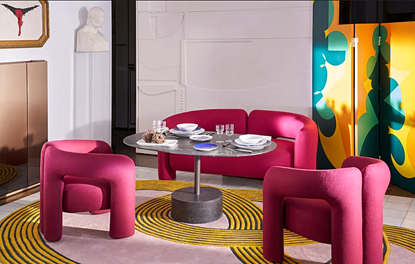 Диван с обитой спинкой на два места из ткани CASSINA Dudet фабрика CASSINA из Италии. Фото №4