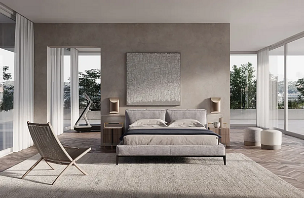 Прикроватная тумбочка из фанеры с ящиками Frigerio Kevin 16622F фабрика Frigerio из Италии. Фото №4