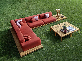 Угловой секционный диван из ткани для сада VARASCHIN Barcode 228C2S фабрика VARASCHIN из Италии