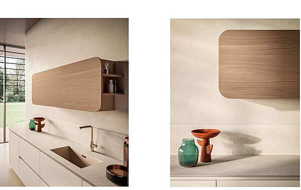 Современная кухня с островом ASTER CUCINE Domina Noce Blade Opaco фабрика Aster Cucine из Италии. Фото №4