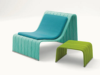Секционное кресло с обитой спинкой для сада из алюминия PAOLA LENTI Frame B18A
