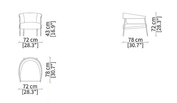 Кресло с подлокотниками обитое тканью Frigerio Liza 13204F фабрика Frigerio из Италии. Фото №9