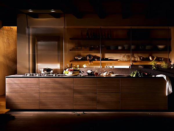 Кухня с фасадами из ореха VALCUCINE Artematica Tactile Hezelnut фабрика VALCUCINE из Италии. Фото №1