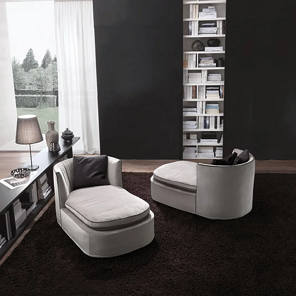 Диван с обитой спинкой из ткани со съемным чехлом Frigerio Bessie Longue 11501 фабрика Frigerio из Италии. Фото №2